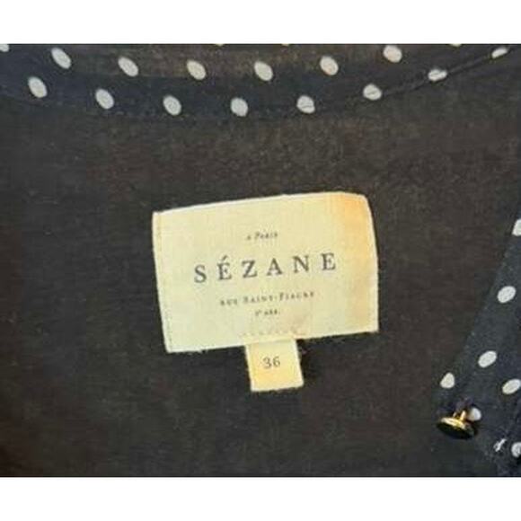 Sézane Clemence Black and White Polka Dot Midi Dress Size 36 US 4 Bust 36in - Picture 5 of 10